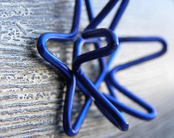 Star Flower Pendant in Navy Blue