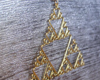 Fractal Necklace - Sierpinski Triangle in Brass