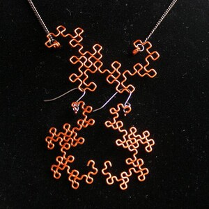 Fractal Necklace Dragon Curve in Orange image 5