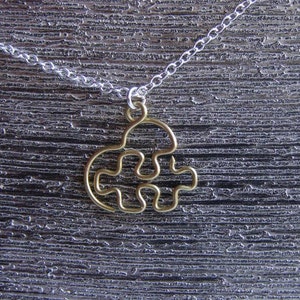 Small Brass Puzzle Heart Pendant image 2