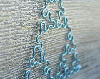 Fractal Necklace - Sierpinski Arrowhead in Ice Blue