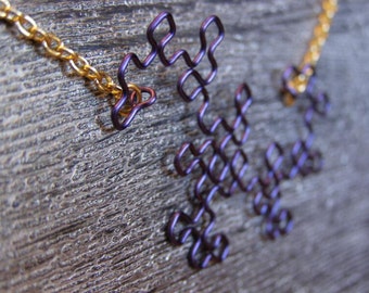 Fractal Necklace - Dragon Curve in Purple