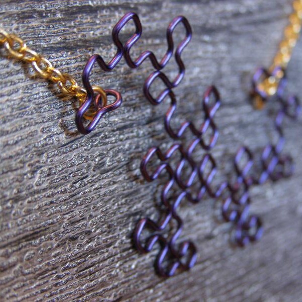 Fractal Necklace - Dragon Curve in Purple