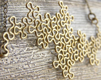 Fractal Necklace - Terdragon in Brass