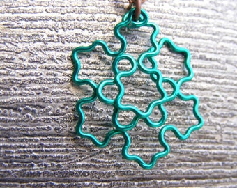 Fractal Necklace - Koch Snowflake Jewelry in Greens - Apple, Aqua, Forest, Green, Peridot, Sage, and Sea Foam