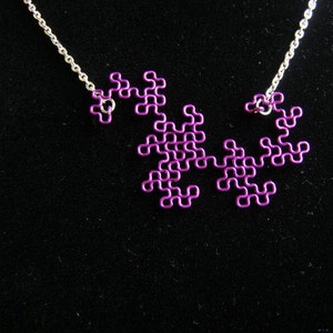 Fractal Necklace Dragon Curve 8th Iteration in Amethyst image 3