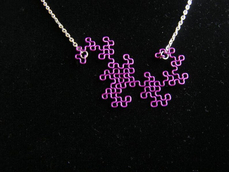 Fractal Necklace Dragon Curve 8th Iteration in Amethyst image 3