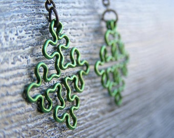 Fractal Jewelry - Cesaro Earrings in Apple Green