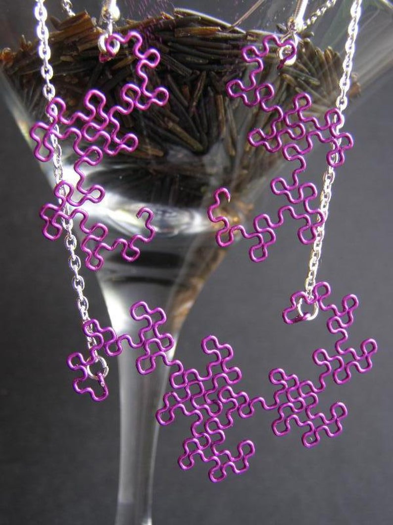 Fractal Necklace Dragon Curve 8th Iteration in Amethyst image 5