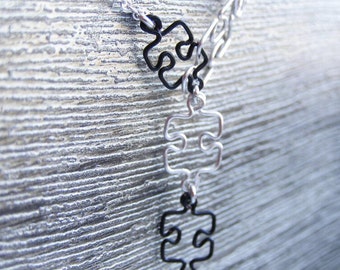 Puzzle Piece Lariat Necklace - Custom - Made to Order