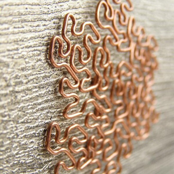 Fractal Necklace - Peano-Gosper in Raw Copper