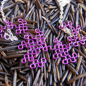 Fractal Necklace Dragon Curve 8th Iteration in Amethyst image 4