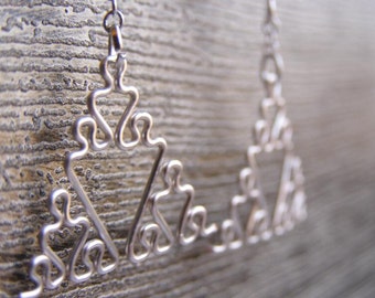 Fractal Earrings - Sierpinski Triangles in Silver