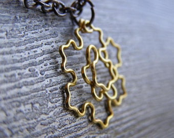 Fractal Necklace - Koch Snowflake in Yellow