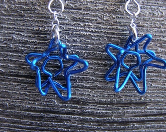 Star Flower Earrings in Royal Blue