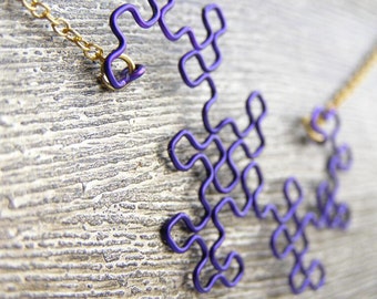 Fractal Necklace - Dragon Curve in Orchid