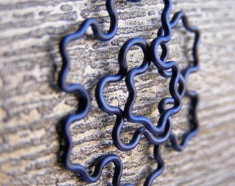 Fractal Necklace - Koch Snowflake in Midnight Blue