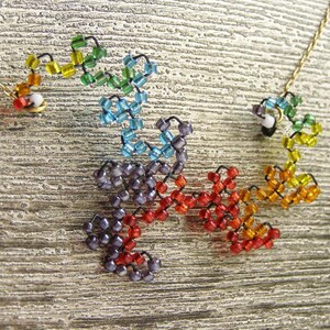 Dragon Curve Fractal Necklace Beaded Rainbow image 5