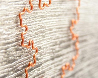 Fractal Necklace - Koch Snowflake Outline in Orange