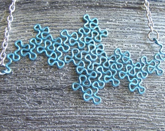 Fractal Necklace - Terdragon in Ice Blue