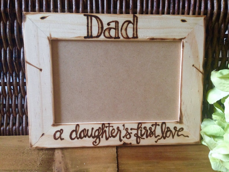New Dad baby girl Father /& Daughter Dance Custom Rustic Wood Pic Frame for Dad # A Daughter/'s First Love holds 4x6 photo Fathers Day