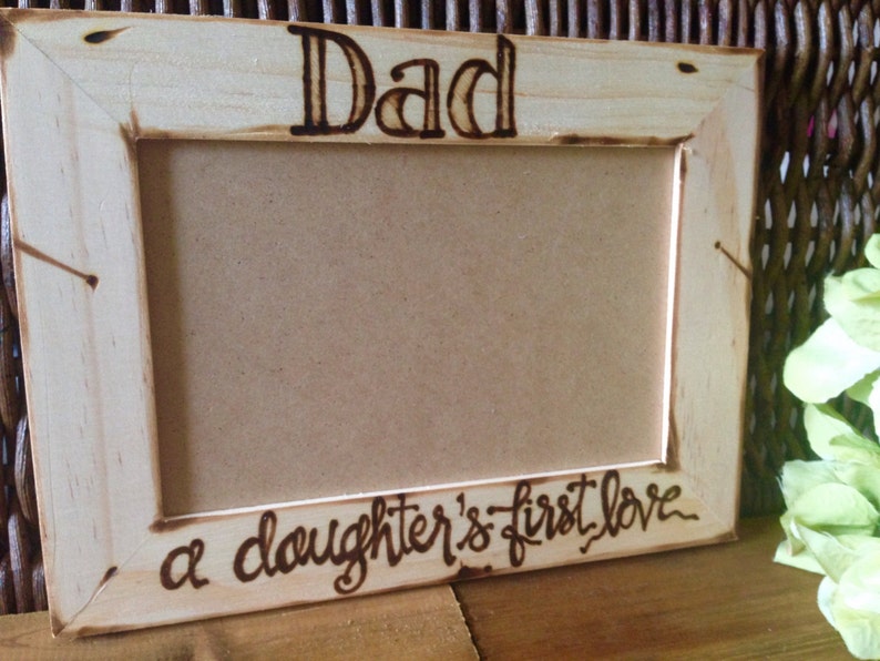 New Dad baby girl Father /& Daughter Dance Custom Rustic Wood Pic Frame for Dad # A Daughter/'s First Love holds 4x6 photo Fathers Day