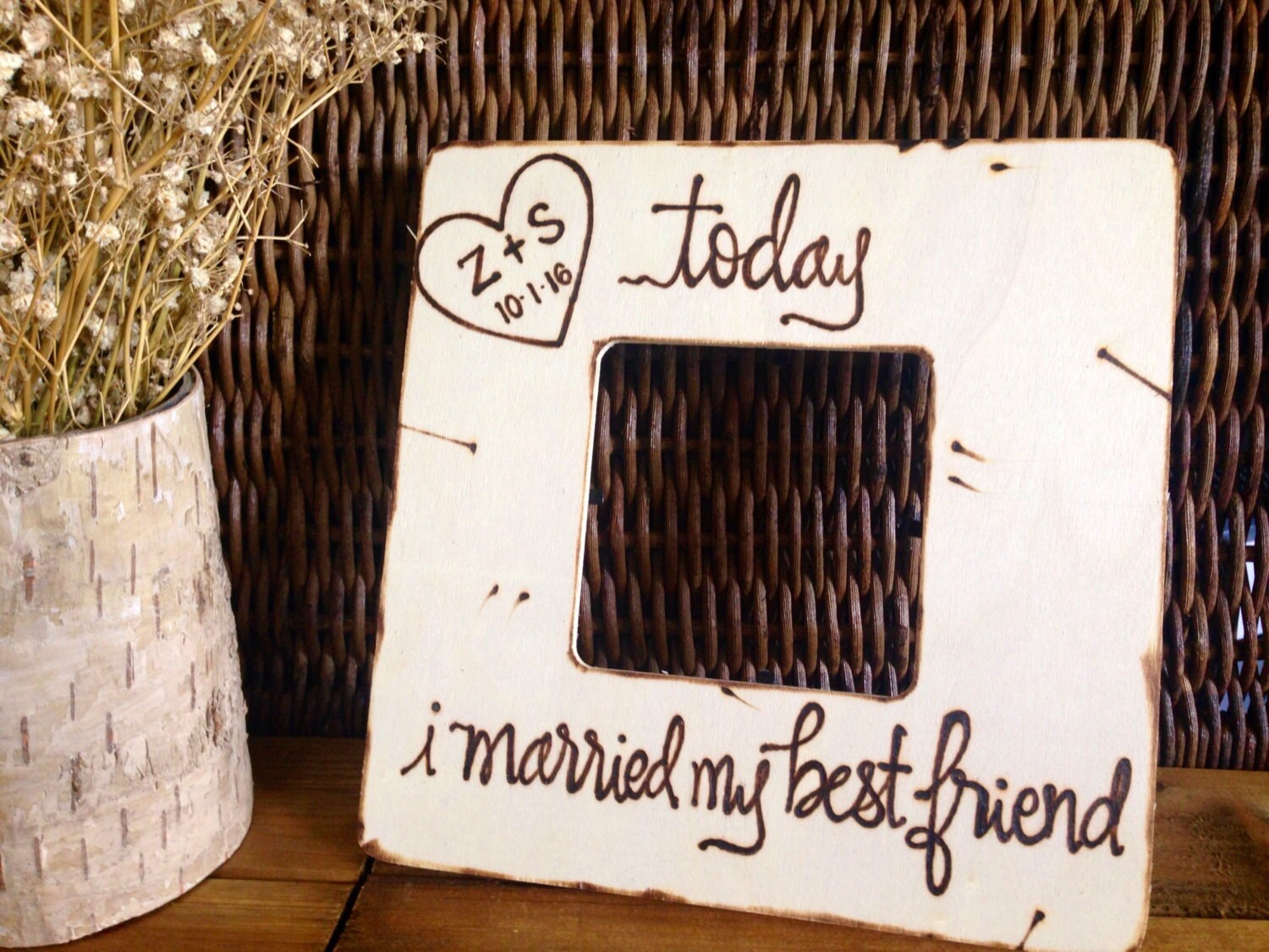 Wedding Gift Rustic Today I Married my Best Friend Rustic Picture Fra…