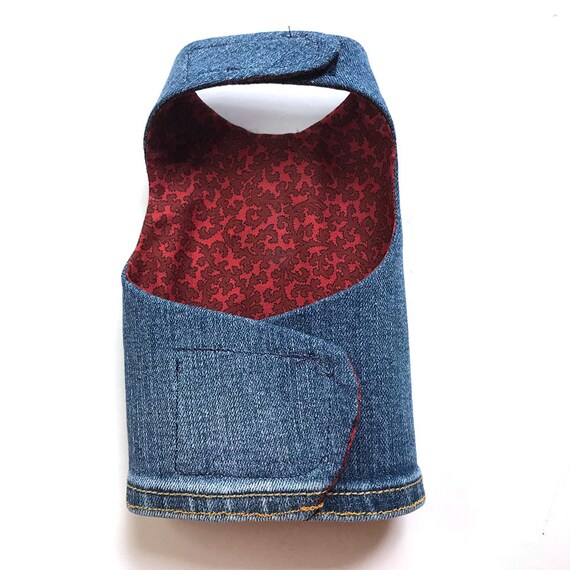 Boho Baby repurposed denim jean harness vest