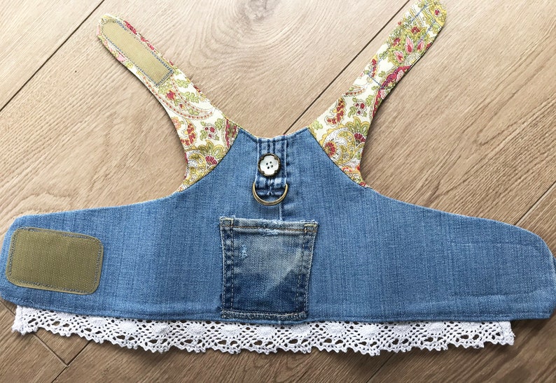 Boho Baby repurposed denim jean harness vest