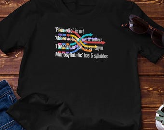 Grammar Tshirt - Idiosyncrasies of English  | Funny Language Cotton Tee