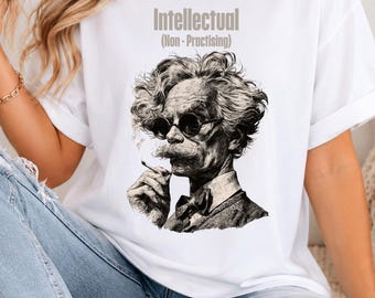 Funny Shirt - Intellectual (Non-Practising) Professor T-Shirt, Sarcastic Academic Graphic Tee, Dark Academia Scientist Top