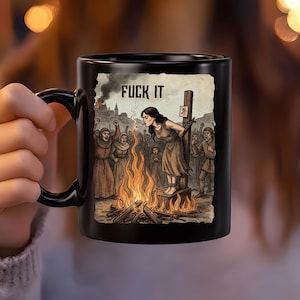 Rolig mugg - Häxprocess Mörk humor Sarkastisk mugg, Medeltida alternativ stämning (313 ml, 440 ml)