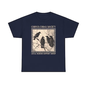 Shirt raaf - Corvus Corax Society - Steungroep lokale moord | Katoenen T-shirt met raaf en kraaidesign afbeelding 19