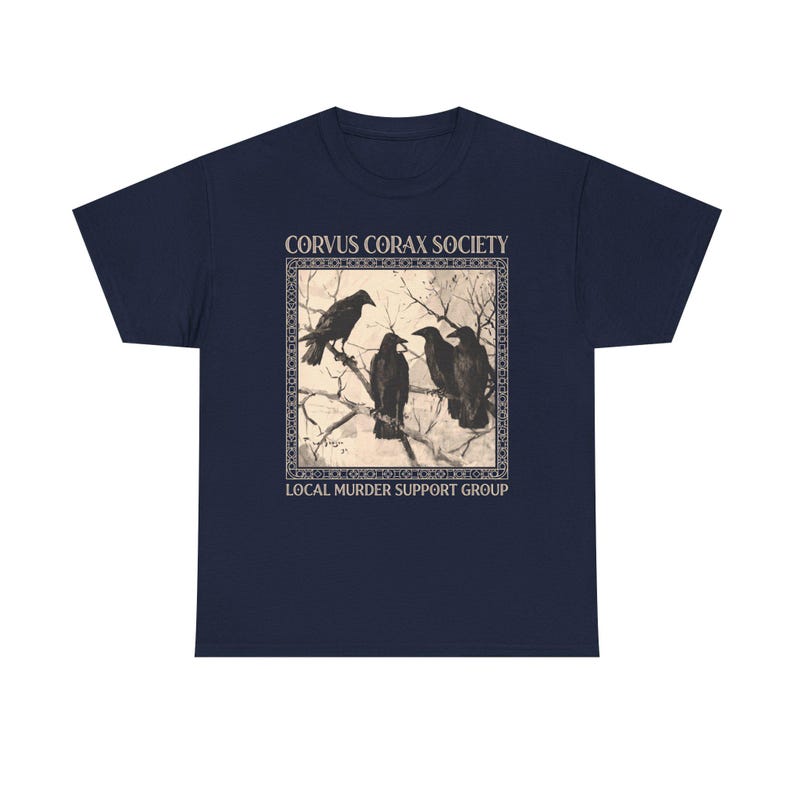 Shirt raaf - Corvus Corax Society - Steungroep lokale moord | Katoenen T-shirt met raaf en kraaidesign afbeelding 19
