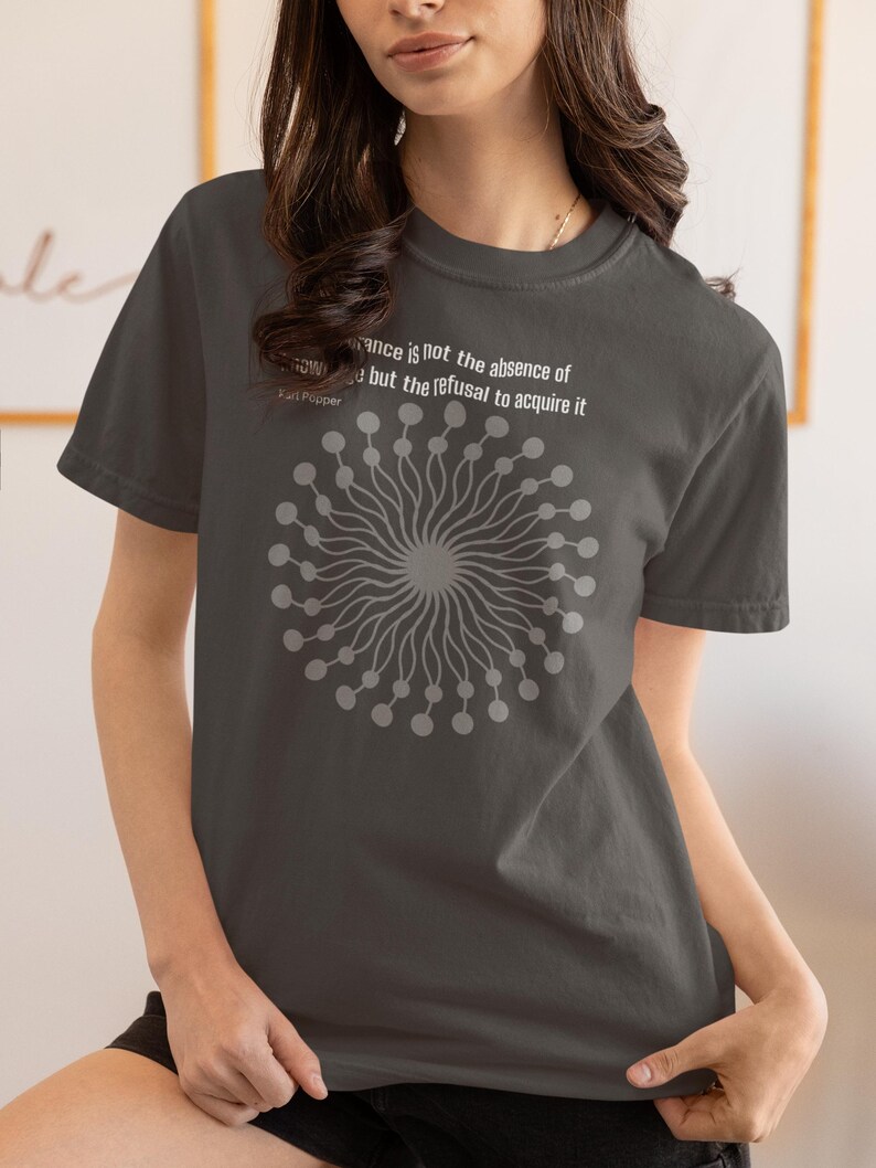 Philosophy Tee - Karl Popper Quote - Unisex Heavy Cotton T-Shirt image 3