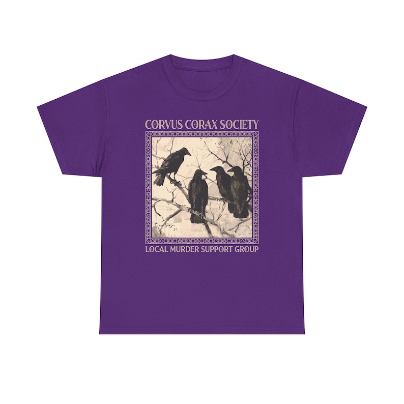 Shirt raaf - Corvus Corax Society - Steungroep lokale moord | Katoenen T-shirt met raaf en kraaidesign afbeelding 20