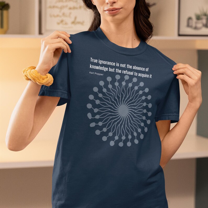 Philosophy Tee - Karl Popper Quote - Unisex Heavy Cotton T-Shirt image 4