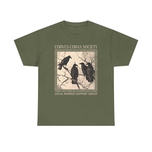 Shirt raaf - Corvus Corax Society - Steungroep lokale moord | Katoenen T-shirt met raaf en kraaidesign afbeelding 16