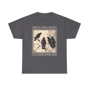 Shirt raaf - Corvus Corax Society - Steungroep lokale moord | Katoenen T-shirt met raaf en kraaidesign afbeelding 17
