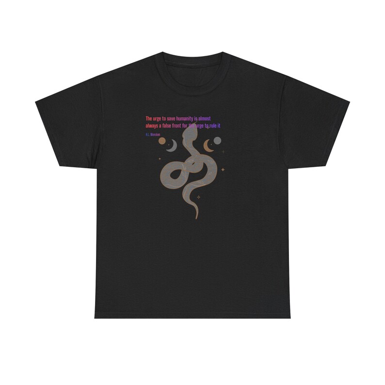 Philosophy Tee - HL Mencken Quote - Unisex Heavy Cotton T-Shirt image 10