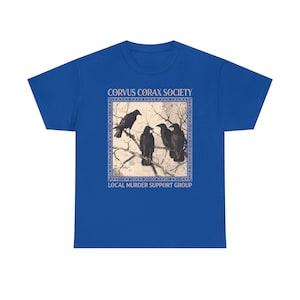 Shirt raaf - Corvus Corax Society - Steungroep lokale moord | Katoenen T-shirt met raaf en kraaidesign afbeelding 18