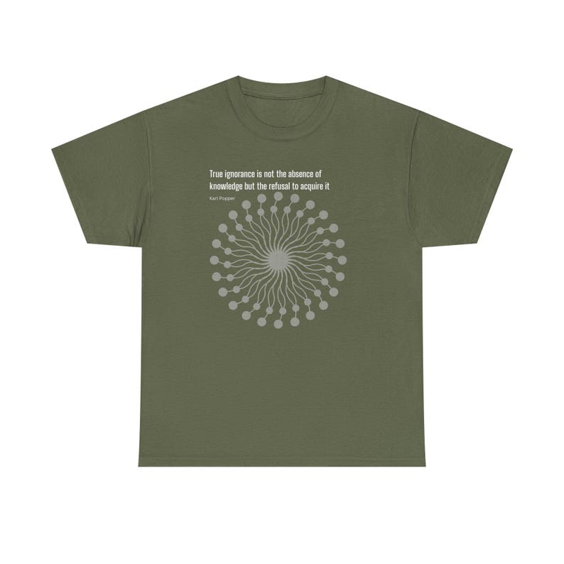 Philosophy Tee - Karl Popper Quote - Unisex Heavy Cotton T-Shirt image 13
