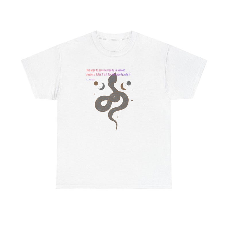 Philosophy Tee - HL Mencken Quote - Unisex Heavy Cotton T-Shirt image 9