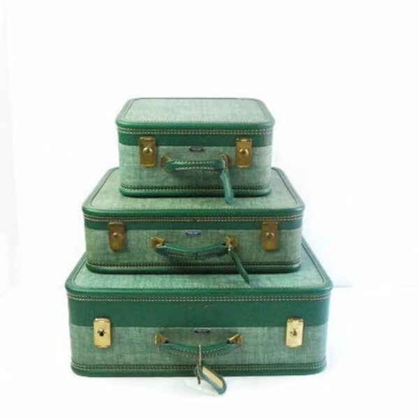 Choice-   Mid Century Green Heathered Luuage Set- American Tourister