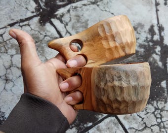 Handcrafted Teak Wood Kuksa | Traditional Camping Cup | Bushcraft, Outdoor, Whiskey, or Coffee Mug