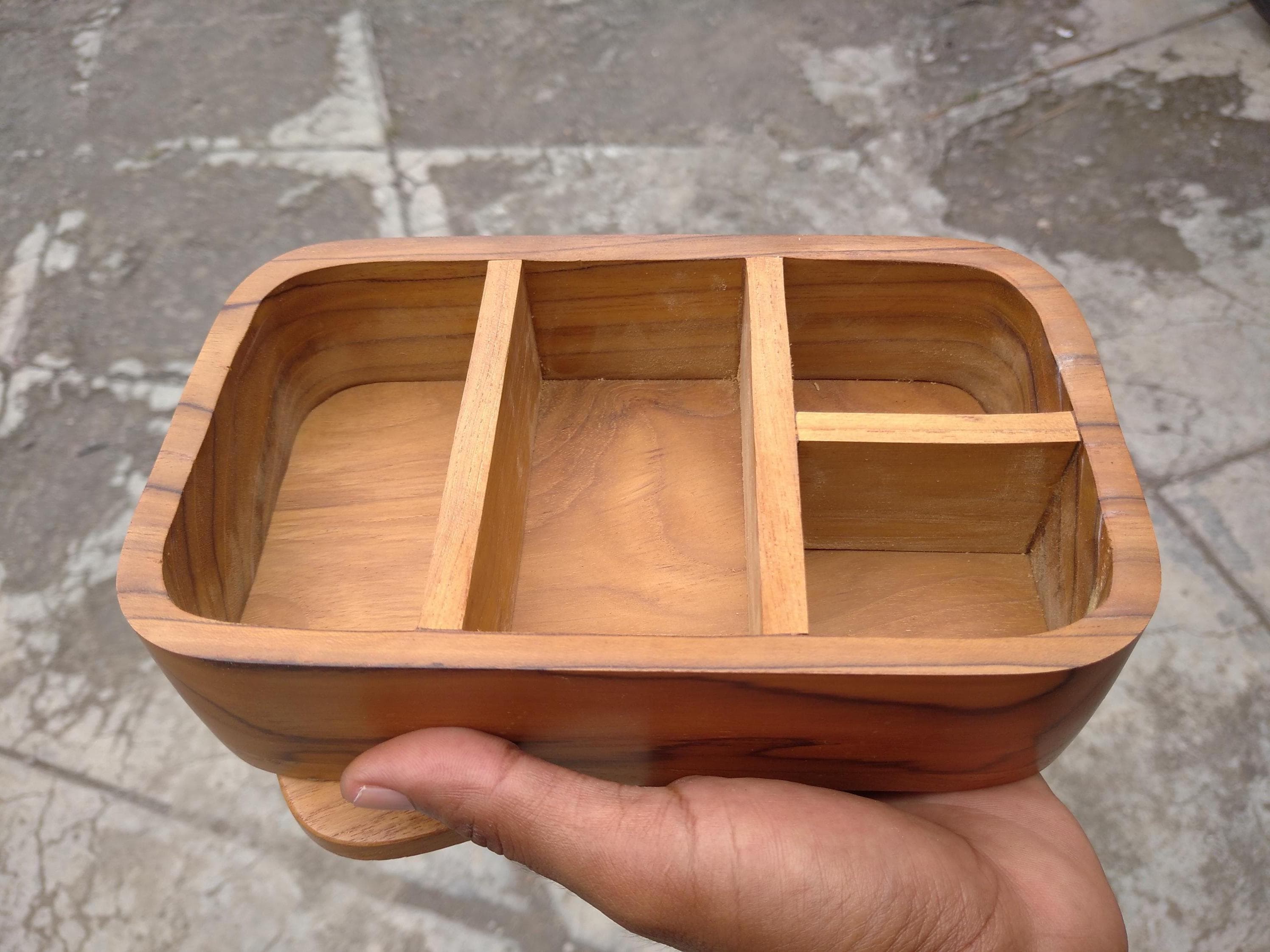 Handmade Teak Bento Box Japanese Wooden Lunchbox