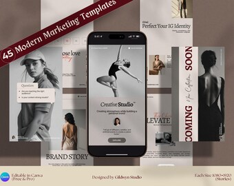 Szablony Canva Instagram Story | 45 nowoczesnych układów marketingowych (edytowalny plik PDF do pobrania)