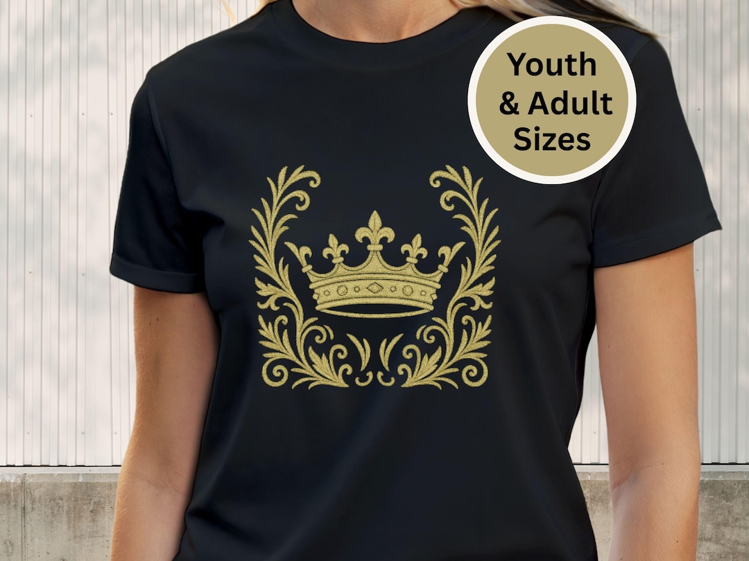 Regal Crown Graphic Tee With Vintage Royal Crest Design - Etsy