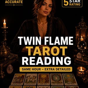 Twin Flame Tarot Reading | Personalized Divine Connection Reading | Separation, Reunion & Guidance | PDF Within Same Hours