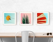 art prints mid century modern beach art palm tree wall art - bright modern photography art prints